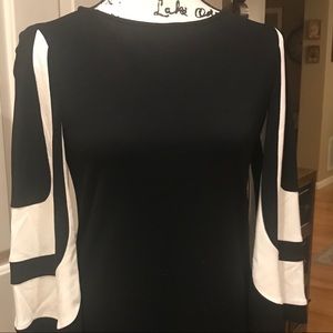Dress, black and white,short,zipper on the back